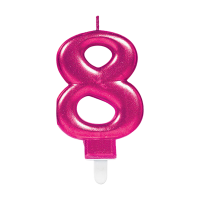 Candle Number 8  Pink